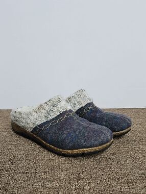 Earth Origins Wool Faux Fur Lined Slip On Slippers Slides Sz 8 Womens